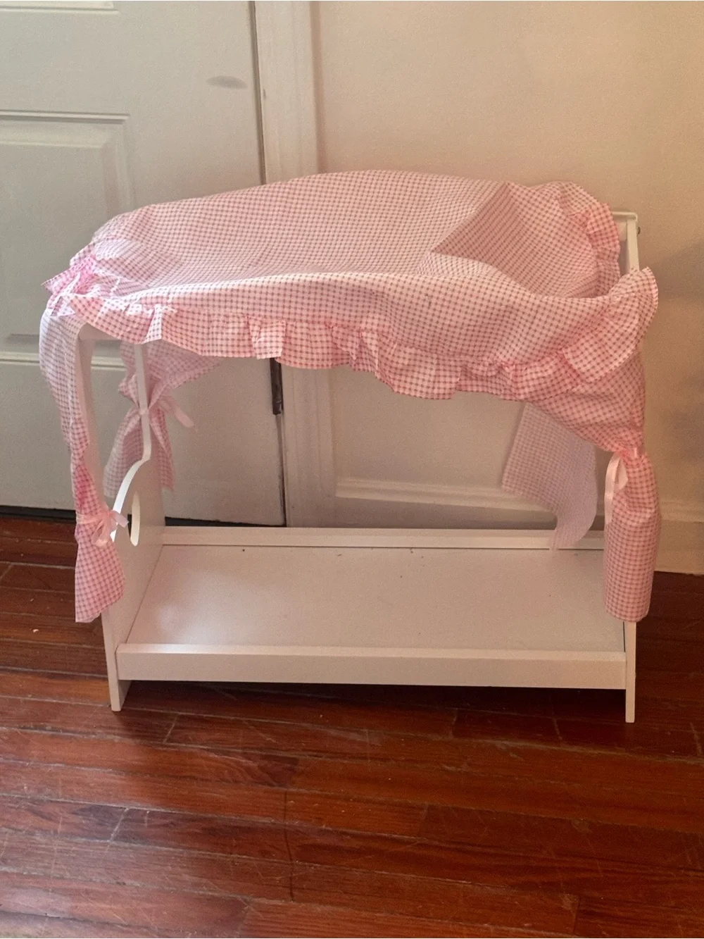 Pink Gingham Kids Play Canopy Cover bed for dolls